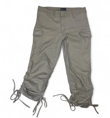 Pantalones cargo Y2K Capri sello húmedo caqui acanalado tobillo tiro bajo talla 3 de moda raros Foto 1 de 4