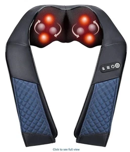 Masajeador de cuello y hombros con calor Shiatsu almohada trasera 3D tejido profundo amasado F - Imagen 1 de 4