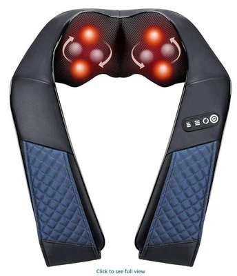 Neck & Shoulder Massager With Heat Shiatsu Back Pillow 3D Deep Tissue Kneading F - Image 1 of 4