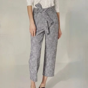 Aritzia Wilfred Jallade Tie Waist Trousers Ankle Pants - Tweed - schwarz weiß - 6 - Bild 1 von 8