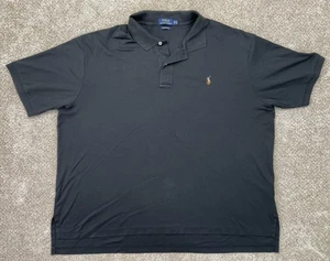 Polo Ralph Lauren Shirt Men's 3XB Big Black Pima Soft Touch Flesh Pony - Picture 1 of 7
