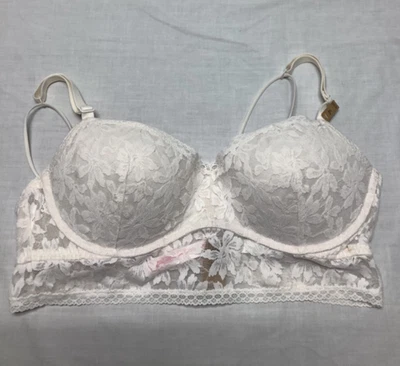 NWT PINK Victoria’s Secret Lace Push-Up Underwire Bralette Size XL Off White NEW - Image 1 of 4