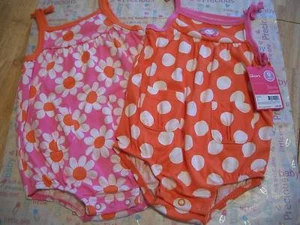 CARTER'S TWO PACK~ SUNSUITS 6 MTH BABY GIRL NWT CUTE!! - Picture 1 of 2