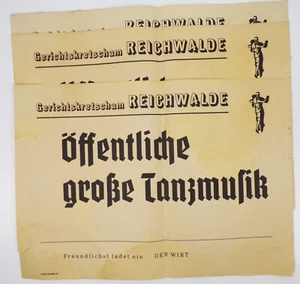 Plakat Reichwalde Gerichtskretscham Tanz Einladung Boxberg 1930er - Bild 1 von 2