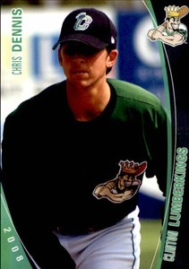 2008 Clinton Lumberkings Grandstand #7 Chris Dennis Madison Alabama AL Card