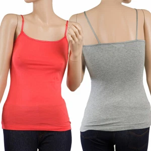 TANK Top Basic verstellbare Spaghettiriemen zugeschnitten CAMI Schichttank T-B1001 - Bild 1 von 15