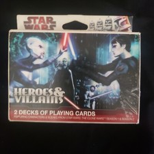 Lot of 2 Star Wars playing cards set. Heroes and Villains set. 2 complete decks