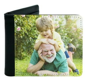 Personalised Mens Leather Wallet - PREMIUM - add any photo or image - Picture 1 of 3