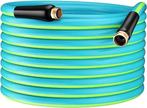 Garden Hose 50 ft x 5/8", Water Hose with Brass Fittings, All-weather, No Kink, - Picture 1 of 6