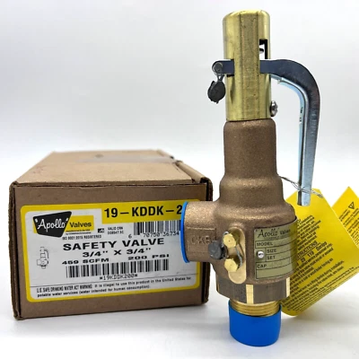 New Apollo Valves 3/4" x 3/4" 19-KDDK-200 Safety Relief Valve 200 PSIG 459 LB/HR - Image 1 of 4