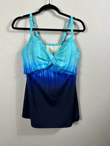 Miraclesuit TWILIGHT BLUE Belle Trois Myrra Bra Tankini Top, US 16 - Picture 1 of 7