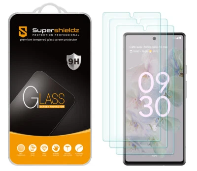 [3-Pack] Supershieldz Tempered Glass Screen Protector for Google Pixel 6a - Image 1 of 4