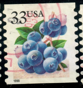 USA - 1999 - Fruits - Booklet Stamps - Blueberries - 33¢ - #3831 - Picture 1 of 1