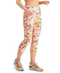 ID Ideology Printed Cropped Leggings Tropical Swirl Peachberry, NWT - Picture 1 of 4