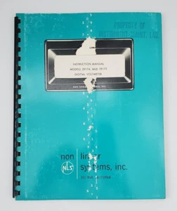 NON-LINEAR SYSTEMS NLS MODEL 2917A / 2917S DIGITAL VOLTMETER INSTRUSTION MANUAL - Picture 1 of 4