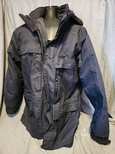 L L Bean Giacca Uomo Goretex Medium Blu Navy ORB86 Nylon Parka Piumino d'oca 2pz - Foto 1 di 23