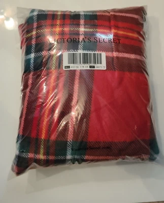 Cobertor de lã Victoria's Secret rosa aconchegante xadrez vermelho 50 x 60 - Imagem 1 de 4