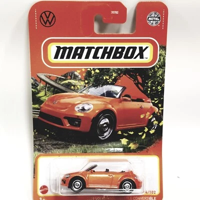 Matchbox Volkswagen Beetle Orange 2019 Convertible 1/64 Scale Diecast Car - Image 1 of 2