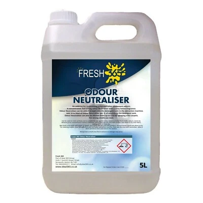 FRESH 365 Urine Odour Neutraliser Bathroom Toilet Carpet Pet Smell Deodoriser Lemon 5L