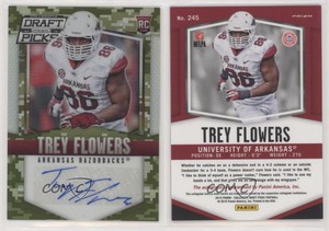2015 Panini Prizm Collegiate Draft Picks Camo /99 Trey Flowers Rookie Auto RC