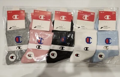 Calcetines al tobillo Champion para mujer todos los días de algodón deportivos talla 36-41 colores mixtos 10 pares Foto 1 de 4