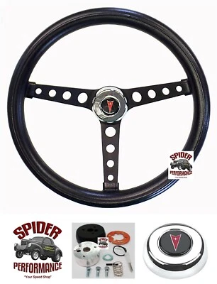 1964-66 Le Mans Tempest Grand Prix Catalina steering wheel 14 1/2" CLASSIC BLACK — 第 1/4 张图片