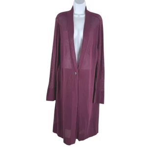 Soft Surroundings Long Duster Cardigan 1X Burgundy Lightweight NWT CJ-2018 - Picture 1 of 10