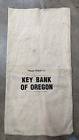 Sac bancaire vintage banque argent toile - Key Bank of Oregon