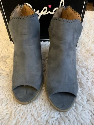 Botines gris peep toe talla 7 Foto 1 de 4