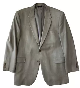 mens light gray plaid Jos A Bank silk wool blazer jacket sport suit coat 46 L - Picture 1 of 10