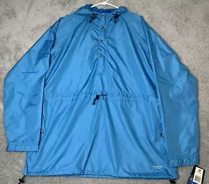 Chaps Ralph Lauren Jacket Mens XL Blue Teal Pullover Windbreaker 1/4 Zipper Snap - Picture 1 of 11