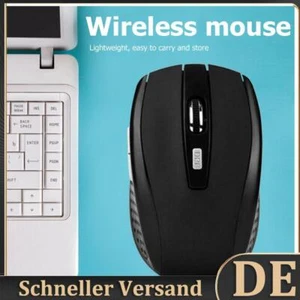 2,4 GHz kabellose optische Maus, 6 Tasten, USB-Empfänger, 2000 Mäuse (schwarz) D - Bild 1 von 6