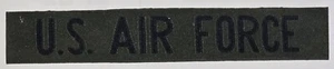 USAF U.S. AIR FORCE OD grün BDU Uniform oliv drab Nylon Namensband Aufnäher Nos - Bild 1 von 2