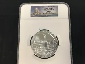 2011-P 25C ATB Gettysburg NP,5 Oz .999 *SILVER*  - NGC MS 69!!! Early Release! - Picture 1 of 2
