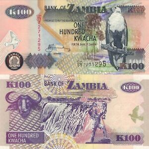 Zambia 100 Kwacha (2006) - Eagle/Caped Buffalo/p38f UNC