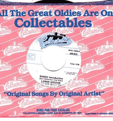 LORNE GREENE:  RINGO / PONDEROSA.. 45 RPM 6363 Foto 1 de 3