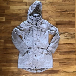Michael Kors Hooded Tan XS Polyester Anorak Jacket Cinched Waist Hood Pockets - Picture 1 of 5