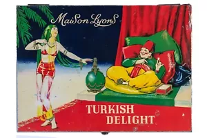 Rare 1920s English Maison Lyons “Turkish Delight” litho candy tin in exc cond - Picture 1 of 9