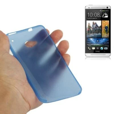 Custodia Case Ultra Sottile 0,3Mm Per Smartphone HTC One M7 Blu Trasparente - Immagine 1 di 4