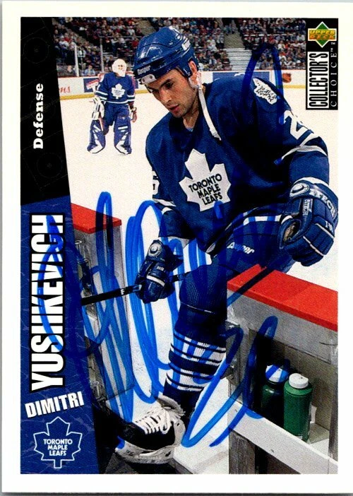 Dimitri Yushkevich autographed hockey card (Leafs) 1996 Upper Deck #263 - Image 1 of 1