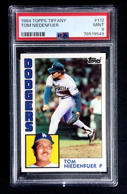 TOM NIEDENFUER 1984 TOPPS TIFFANY #112 PSA 9 MINT BASEBALL CARD GRADED - Image 1 of 2