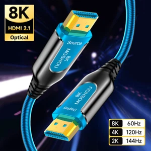 MOSHOU 8K HDMI Fiber Optic Cable 48Gbps 8K 60Hz 4K 120Hz Dynamic HDR eARC HDCP - Picture 1 of 5