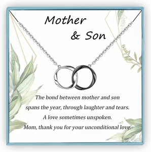 Easter Gifts for Mom from Son, Sterling Silver Mother Daughter Necklace as Gifts - Picture 1 of 12