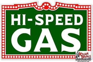 PEGATINA CALCOMANÍA TANQUE BOMBA GASOLINA GASOLINA ALTA VELOCIDAD 12" - Imagen 1 de 1