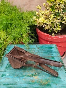 Old Antique Iron Hand Forged Potato Smasher Ricer Primitive Kitchen Utensil - Picture 1 of 12