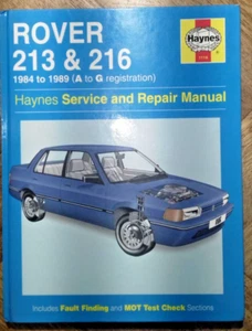 Rover 213 & 216 Haynes Workshop Manual from 1984 to 1989. - Picture 1 of 4