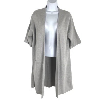 Suéter Cárdigan Abierto Eileen Fisher Pequeño Mezcla de Algodón Orgánico Gris CJ-1391 Foto 1 de 4
