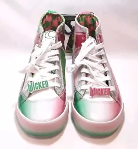 Zapatillas altas Wicked Movie para mujer talla 10 rosa/verde nuevas con etiquetas - Imagen 1 de 9