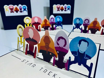 Origami Pop Cards STAR TREK 3D Pop Up Greeting Card Happy Birthday Handmade