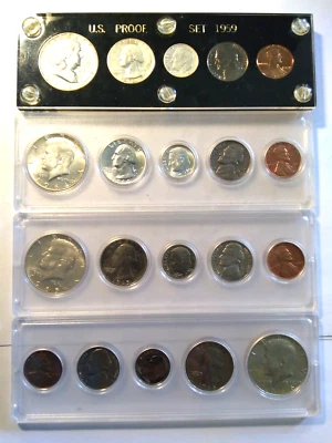 4 U.S. Proof Sets- 1959, 1964, 1965, & 1966 - Image 1 of 4